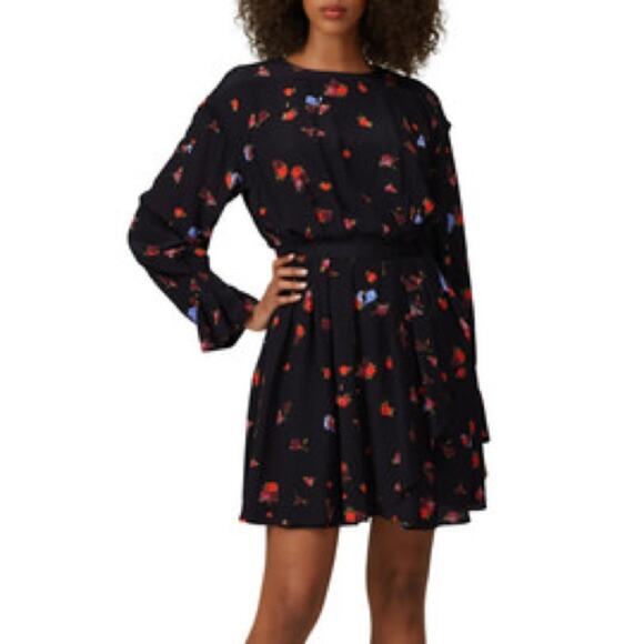 Jason Wu Floral Blouson Dress 100% Silk Sz 10 - Picture 1 of 10